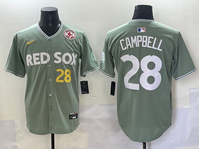 Men 2025 Boston Red Sox #28 Campbell Light Green Joint Name Nike MLB Jersey style 6